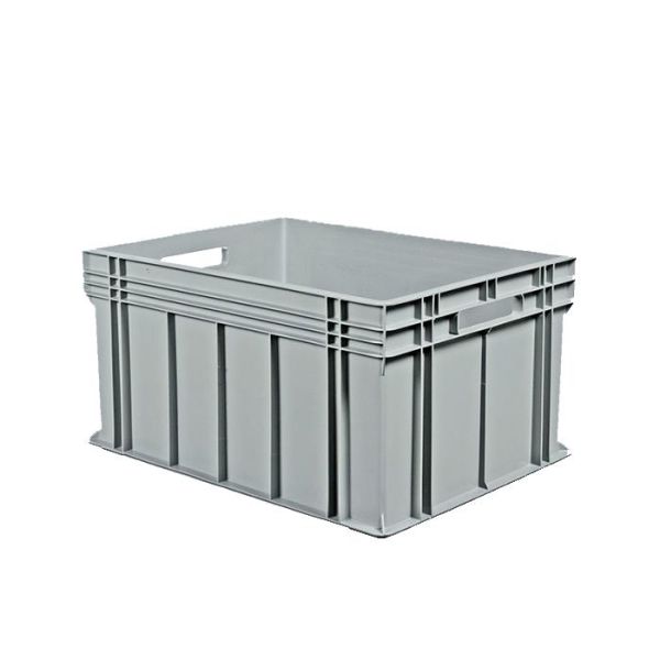 Transportkasse Schoeller Allibert Euroback 6440 grå, med håndtakshull 800x600x415 mm